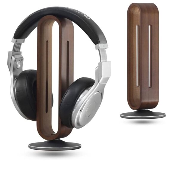 Aaoera HP45 Headphone Stand Bamboo and Aluminum Alloy Anti-Slip Office Desk Acc - Picture 2 of 10